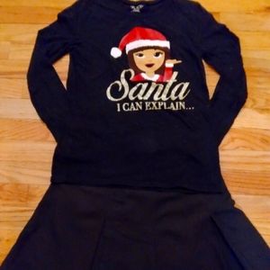 6/$20 Santa outfit with black skirt Size 14
